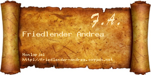 Friedlender Andrea névjegykártya